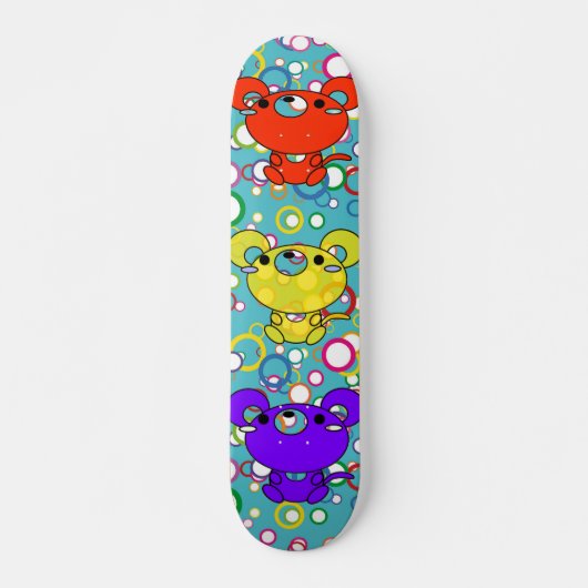 Retrobubels met Cartoon Mice Skateboard Deck (Voorkant)