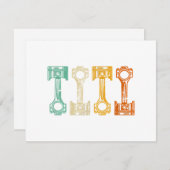 Retrobus tuner feestdagenkaart (Voorkant / Achterkant)