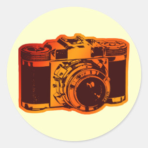 retrocamera ronde sticker