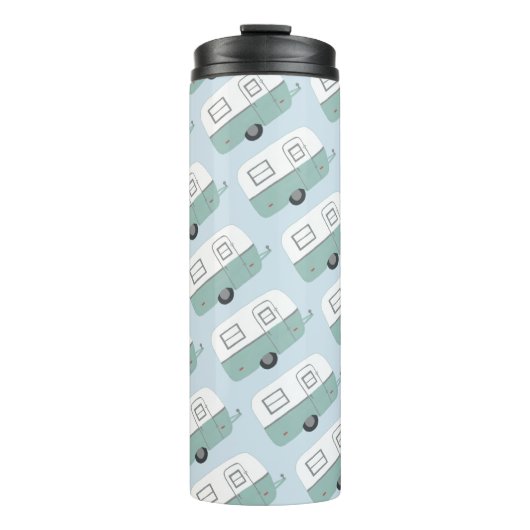 -retrocandelaar in het blauw thermosbeker (Voorkant)