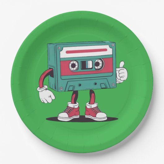 Retrocassetteband. Papieren Bordje (Voorkant)