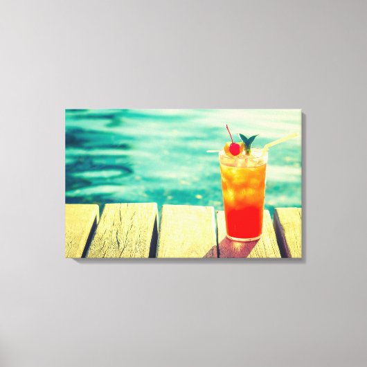 Retrococktailzonnestang Canvas Afdruk (Voorkant)
