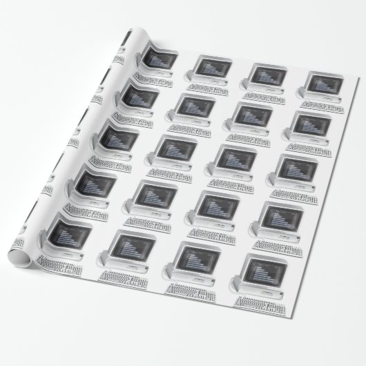 Retrocomputer Cadeaupapier (Uitgerold)