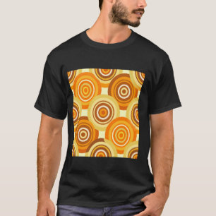 Retroconcentrische cirkels geometrisch Sinaasappel T-shirt