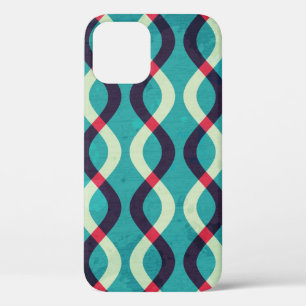 Retrocurven: Grunge-patrooneffect. iPhone 12 Hoesje
