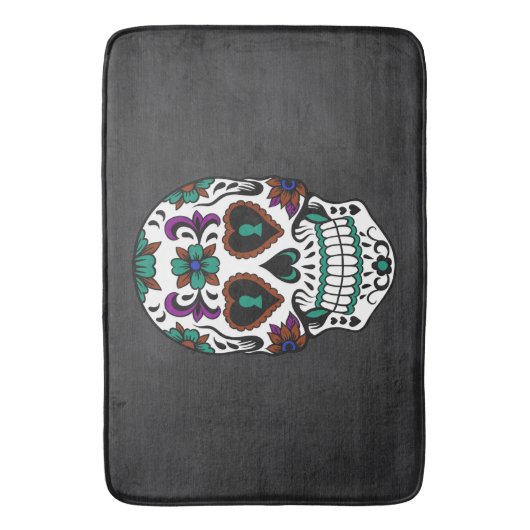 Retrodag van de dode suikerschedel badmat (Voorkant Verticaal)