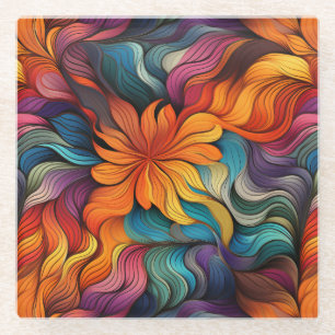 Retrodelic Art Glass Onderzetter