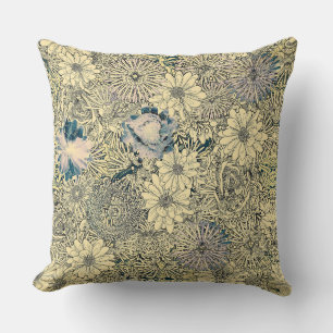 Retrodesign met bloemen kussen