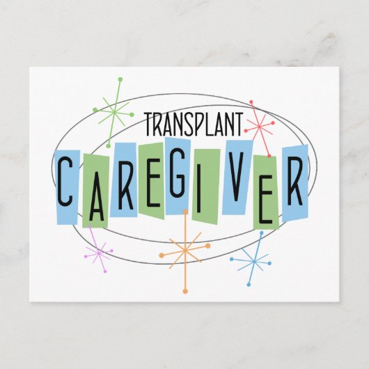 Retrodesign Transplant Caregiver Briefkaart (Voorkant)