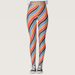 Retrodiagonaal gestreept Kleurrijke moderne Mode Leggings