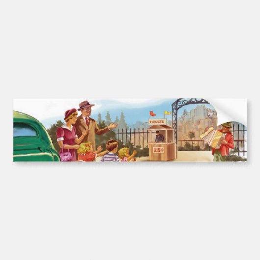 Retrofamilie Bumpersticker (Voorkant)