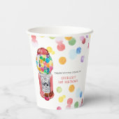 Retrofballmachine | Kinderen van Birthday Papieren Bekers (Achterkant)