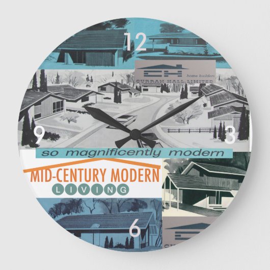 Retrofiele 60s Moderne Mozaïek! Grote Klok (Voorkant)