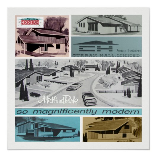 Retrofiele 60s Moderne Mozaïek! Perfect Poster (Voorkant)