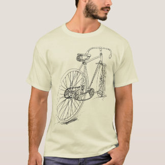 Retrofiettekenontwerp in zwart t-shirt