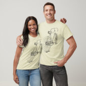 Retrofiettekenontwerp in zwart t-shirt (Unisex)
