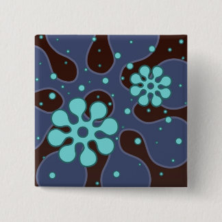 retroflakesstickerBlue Vierkante Button 5,1 Cm