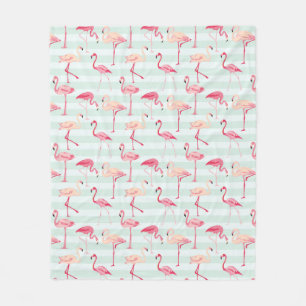 Retroflamingos op mintstrips fleece deken
