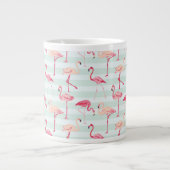 Retroflamingos op mintstrips jumbo mok (Voorkant)