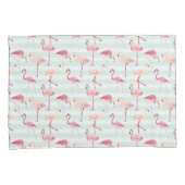 Retroflamingos op mintstrips kussensloop (Voorkant-Rechts)