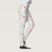 Retroflamingos op mintstrips leggings (Rechts)