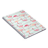 Retroflamingos op mintstrips notitieboek (Rechterzijde)
