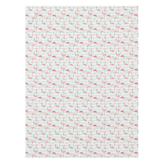 Retroflamingos op mintstrips tafelkleed (Voorkant)