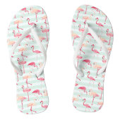 Retroflamingos op mintstrips teenslippers (Voetbed)