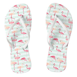 Retroflamingos op mintstrips teenslippers