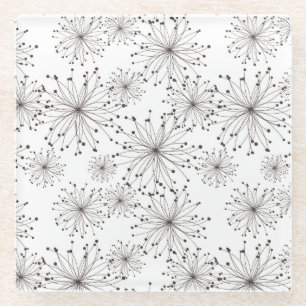 Retroflorale achtergrond glazen onderzetter