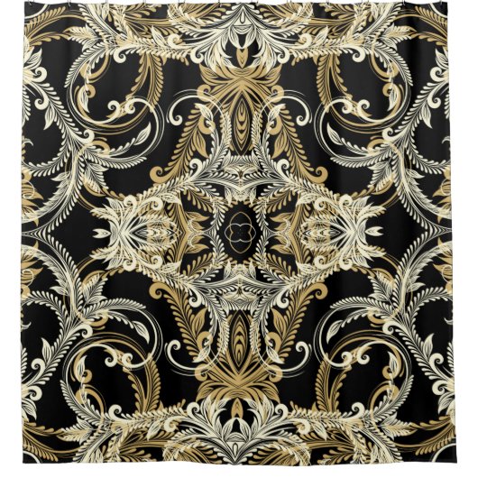 Retroflorale achtergrond.  illustratie. douchegordijn (Voorkant)