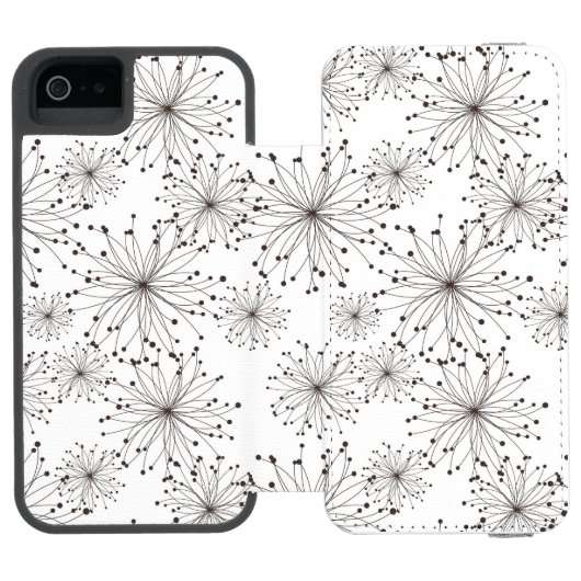 Retroflorale achtergrond incipio iPhone portemonnee hoesje (Agenda Open)