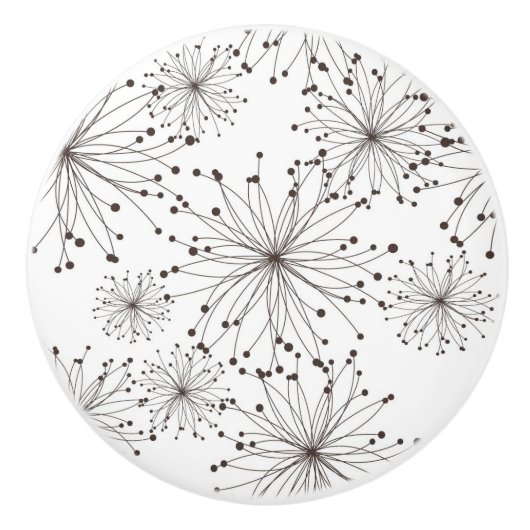 Retroflorale achtergrond keramische knop (Voorkant)