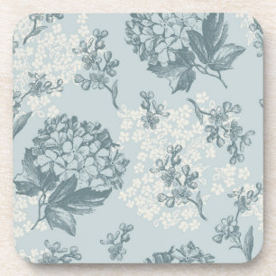 Retrofloreel patroon met viburnum bloemen drankjes onderzetter