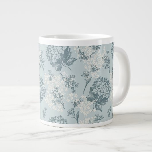 Retrofloreel patroon met viburnum bloemen extra grote beker (Voorkant rechts)