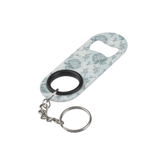 Retrofloreel patroon met viburnum bloemen mini flessenopener (Achterkant Gekanteld)