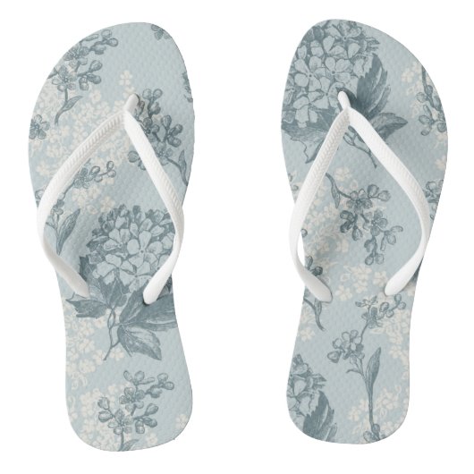 Retrofloreel patroon met viburnum bloemen teenslippers (Voetbed)