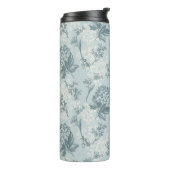 Retrofloreel patroon met viburnum bloemen thermosbeker (Gedraaid links)