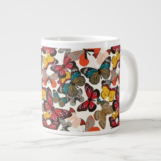 Retroflorpatroon 2 extra grote mok (Voorkant rechts)