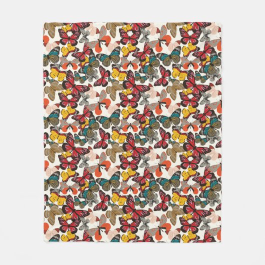 Retroflorpatroon 2 fleece deken (Voorkant)