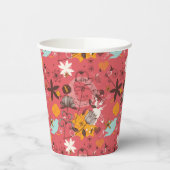 Retroflorpatroon 2 papieren bekers (Links)