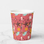 Retroflorpatroon 2 papieren bekers (Rechts)