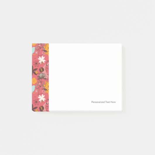Retroflorpatroon 2 post-it® notes (Voorkant)