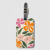 Retroflorpatroon Bagagelabel (Voorkant (verticaal))
