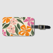 Retroflorpatroon Bagagelabel (Voorkant (horizontaal))