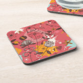 Retroflorpatroon Bier Onderzetter (Linkerzijde)