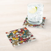 Retroflorpatroon Glazen Onderzetter (Schuin)