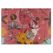 Retroflorpatroon Snijplank (Voorkant)