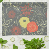 Retroflorpatroon Theedoek (Gevouwen)