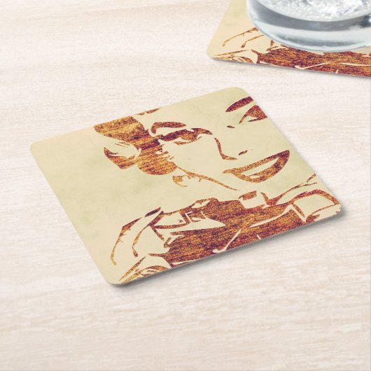 Retrofotograaf Vierkante Kartonnen Onderzetter (Schuin)